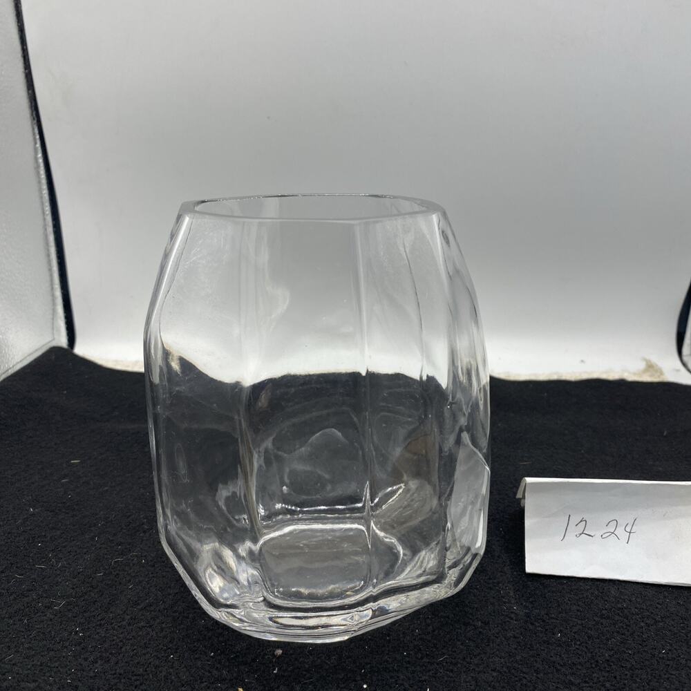 VTG Handmade Glass Tabletop Vase Irregular Shape 6.5” Tall